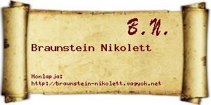 Braunstein Nikolett névjegykártya